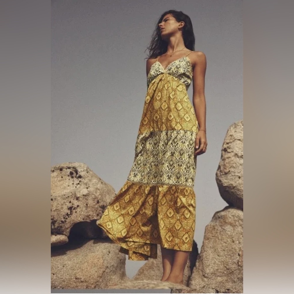 NWT Zara 100% cotton Maxi Printed Dress